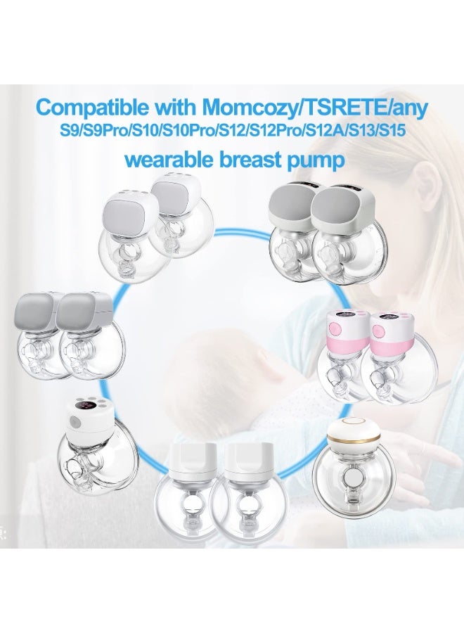 Daytoyz 9 Pack Breast Milk Pump Flange Inserts 13/15/17/19/21mm Compatible with Momcozy Wearable Breast Pump, for TSRETE/Spectra/Medela 24mm Shields/Flanges, Include Silicone Diaphragm&Duckbill Valve - Image 4